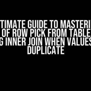 The Ultimate Guide to Mastering the Order of Row Pick from Table while using Inner Join when Values are Duplicate